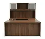 U Shape Desk with Hutch and Drawers
