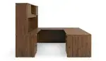 U Shape Desk with Hutch and Drawers