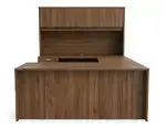 U Shaped Desk with Hutch and Drawers