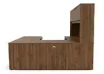 U Shaped Desk with Hutch and Drawers
