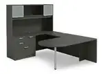 U Shaped Peninsula Desk with Hutch