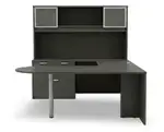 U Shaped Peninsula Desk with Hutch