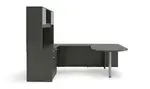 U Shaped Peninsula Desk with Hutch