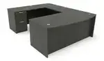 Bow Front U Shape Desk with Drawers