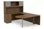U Shaped Peninsula Desk with Hutch