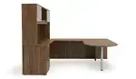 U Shaped Peninsula Desk with Hutch