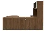 U Shaped Peninsula Desk with Hutch