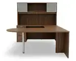 U Shaped Peninsula Desk with Hutch