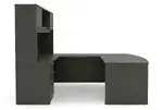 Bow Front U Shape Desk with Hutch
