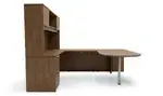 U Shaped Peninsula Desk with Hutch