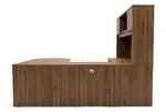 U Shaped Peninsula Desk with Hutch