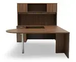 U Shaped Peninsula Desk with Hutch