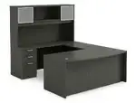 Bow Front U Shape Desk with Hutch