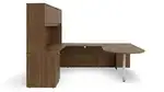 U Shaped Peninsula Desk with Hutch