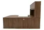 U Shaped Peninsula Desk with Hutch