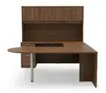 U Shaped Peninsula Desk with Hutch