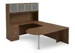 U Shaped Peninsula Desk with Hutch