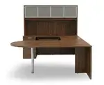 U Shaped Peninsula Desk with Hutch