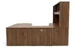 U Shaped Peninsula Office Desk with Hutch