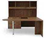 U Shaped Peninsula Office Desk with Hutch