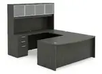 Bow Front U Shape Desk with Hutch
