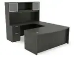 Bow Front U Shaped Desk with Hutch