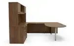 U Shaped Peninsula Desk with Hutch and Drawers