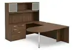 U Shaped Peninsula Desk with Hutch