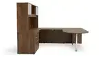U Shaped Peninsula Desk with Hutch