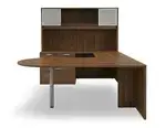 U Shaped Peninsula Desk with Hutch