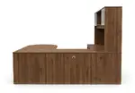 U Shaped Peninsula Desk with Hutch