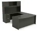 Bow Front U Shaped Desk with Hutch