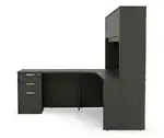L Shaped Desk with Hutch and Drawers