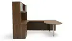 U Shaped Peninsula Desk with Storage