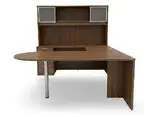 U Shaped Peninsula Desk with Storage