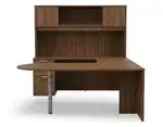 U Shaped Peninsula Desk with Storage