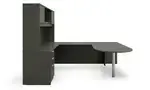 U Shaped Peninsula Desk with Hutch