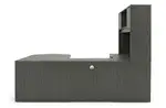 U Shaped Peninsula Desk with Hutch
