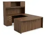Bow Front U Shape Desk with Hutch