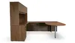 U Shaped Peninsula Desk with Storage
