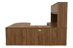 U Shaped Peninsula Desk with Storage