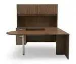 U Shaped Peninsula Desk with Storage