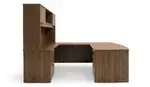 Bow Front U Shaped Desk with Hutch
