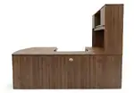 Bow Front U Shaped Desk with Hutch