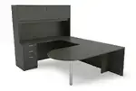U Shape Peninsula Desk with Hutch
