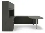 U Shape Peninsula Desk with Hutch