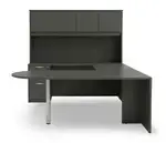 U Shape Peninsula Desk with Hutch