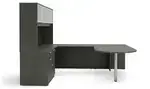U Shaped Peninsula Desk with Hutch