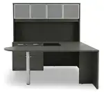 U Shaped Peninsula Desk with Hutch