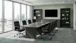 Conference Table with Storage and Chairs Set